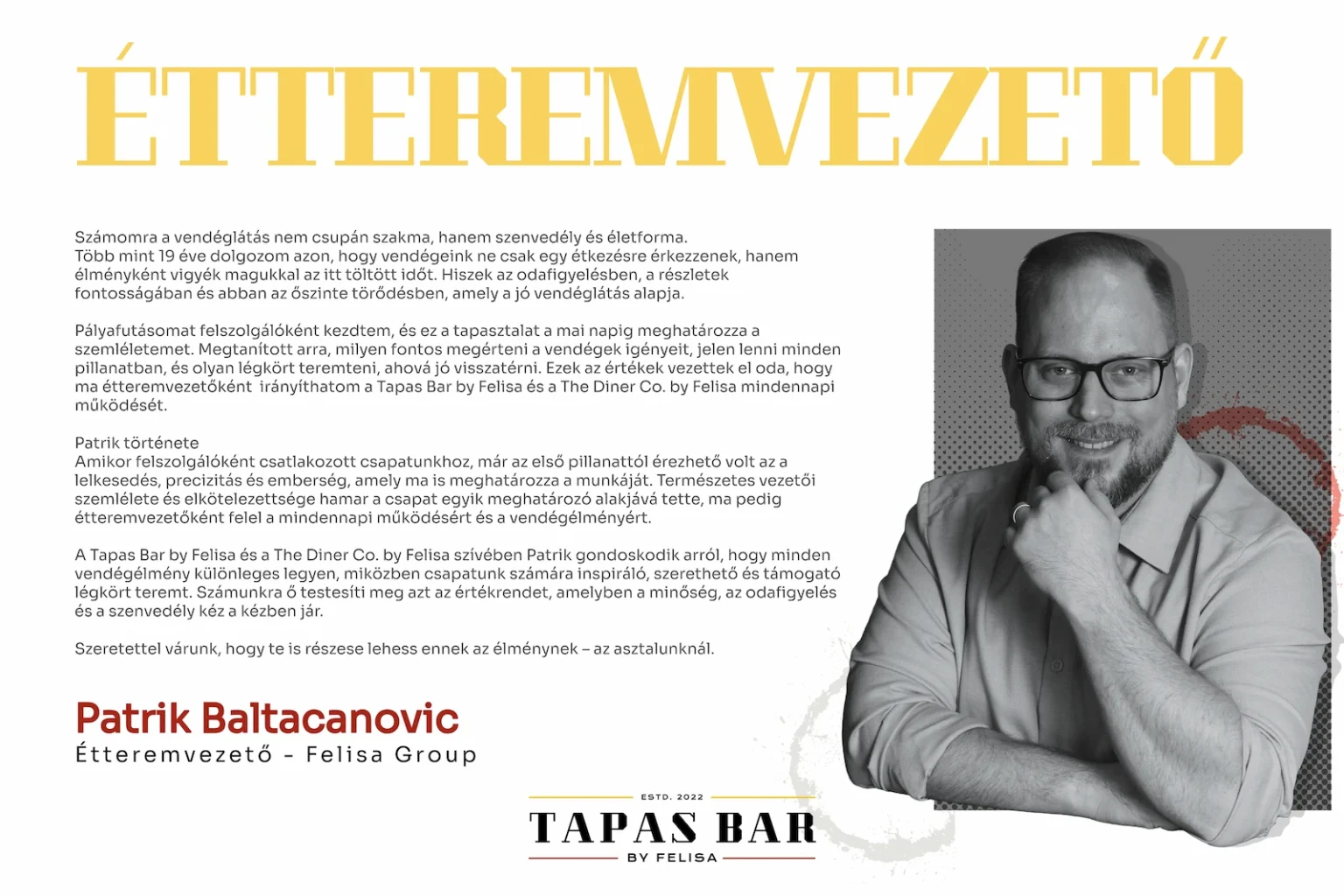 Tapas bar by Felisa étteremvezető